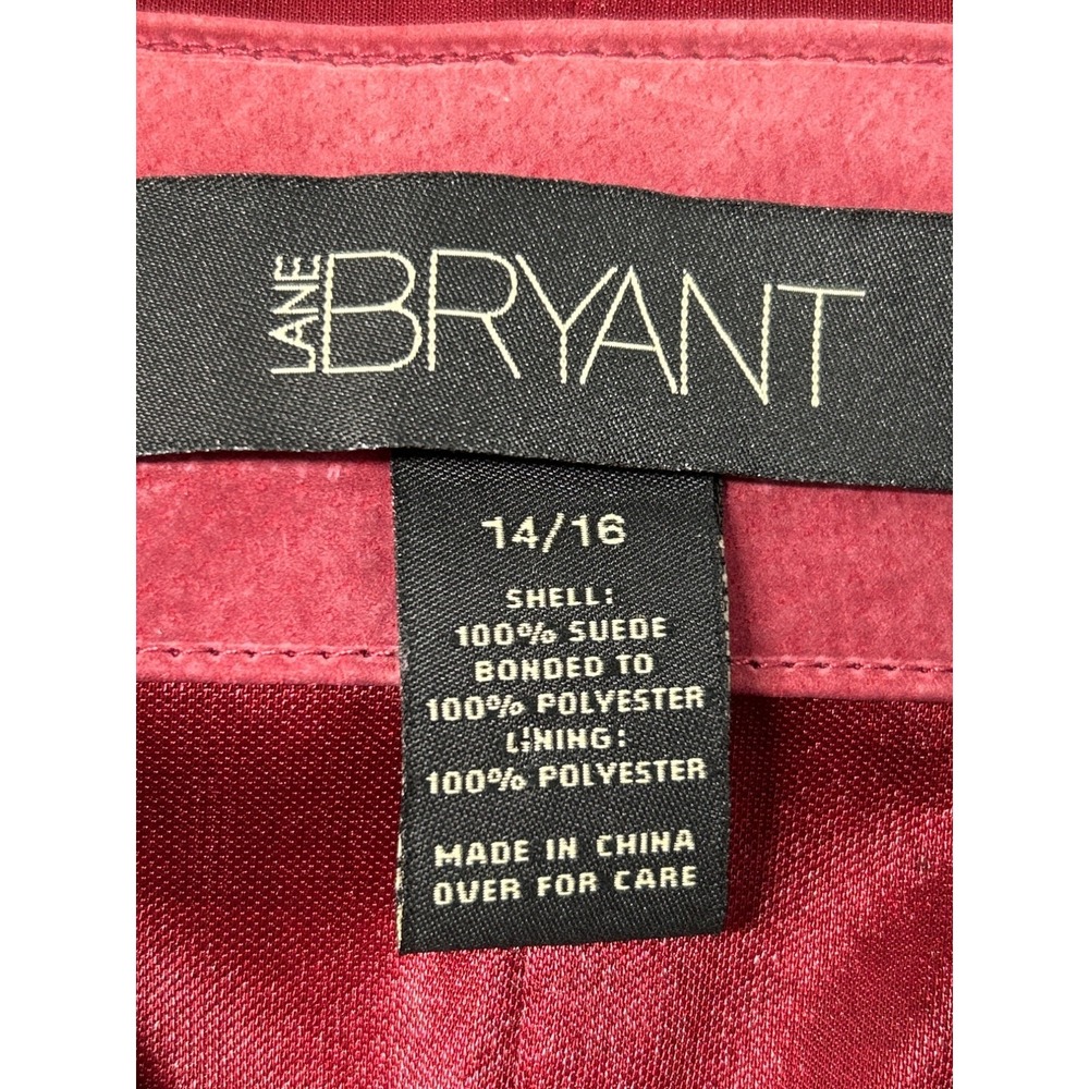 Lane Bryant Jacket Womens14/16 Pink‎ Suede Zip Front Pockets - Picture 7 of 8